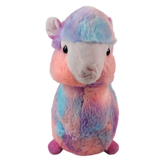 Kellytoy Rainbow Llama Plush Pink Blue 10" Standing Alpaca Justice Tie Dye 2018 - Picture 5 of 10